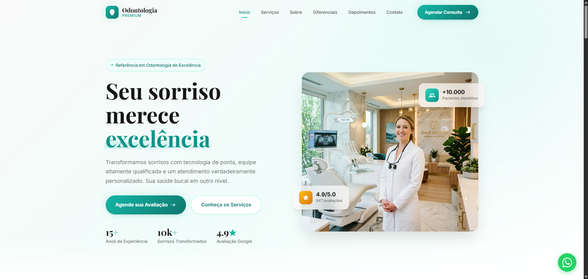Preview do site Odontologia Premium
